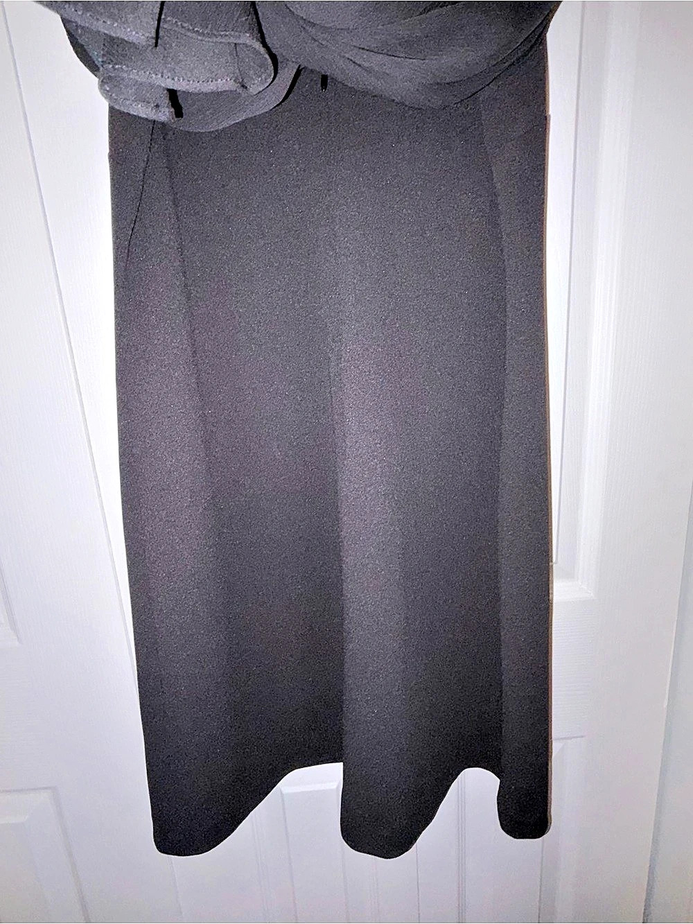 Calvin Klein Black Chiffon Cape Sleeve Sheath Dress Size 8 - Picture 2 of 8